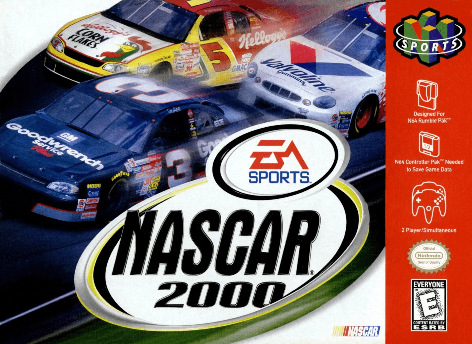 NASCAR 2000 box art for Nintendo 64